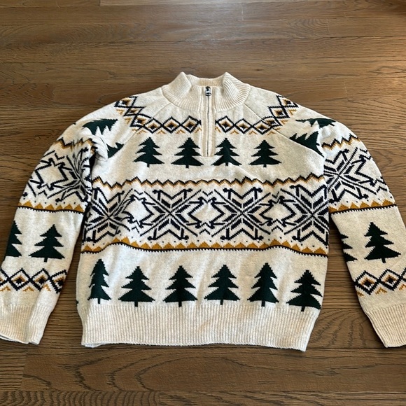 Crewcuts Kids Quarter-Zip Winter Sweater - Size Medium - Picture 1 of 4